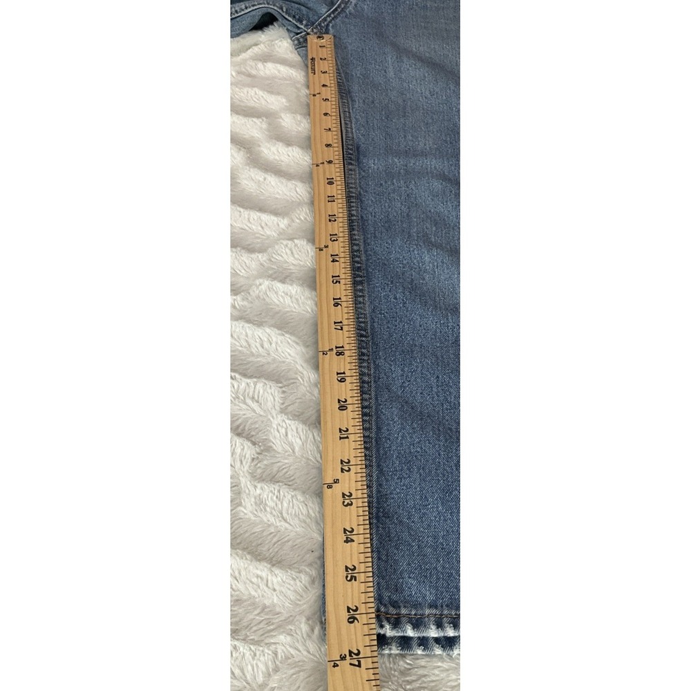 Bershka Women's Size 4 Straight Leg JeansLight‎ Blue High Rise Denim Tapered Hem - Picture 12 of 13